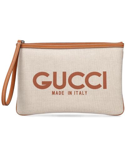 Gucci Clutch Aus Canvas "" - Natur