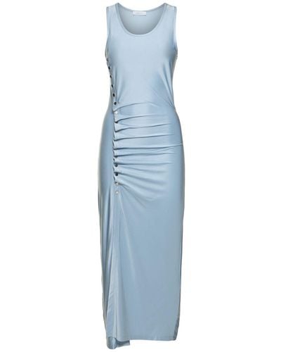 Rabanne Sleeveless Draped Jersey Midi Dress - Blue