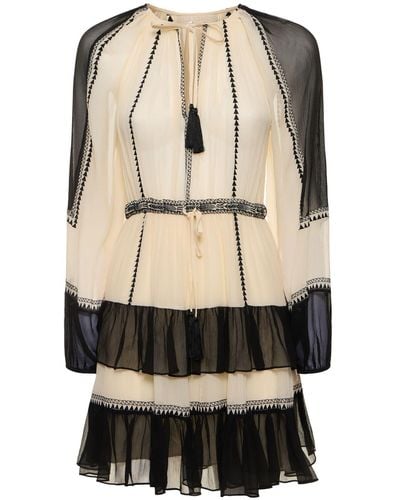 Ulla Johnson Vestito loreli in chiffon con ricami - Neutro