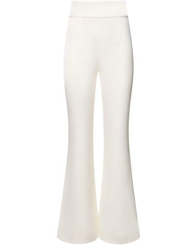 Galvan London Satin Sculpted Straight Leg Trousers - White