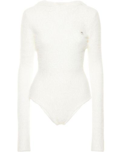 Coperni Hooded Knit Bodysuit - White