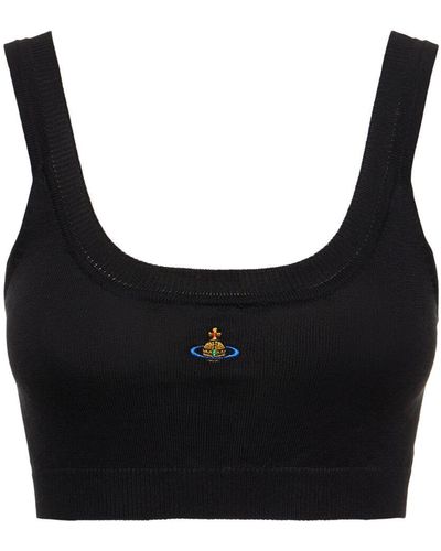 Vivienne Westwood Top bea in maglia di cotone - Nero