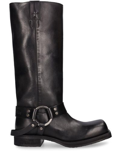 Acne Studios 40mm Leather Tall Boots - Black