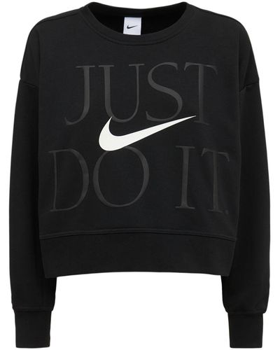 Nike Sweatshirt Aus Baumwollmischung Mit Logo - Schwarz