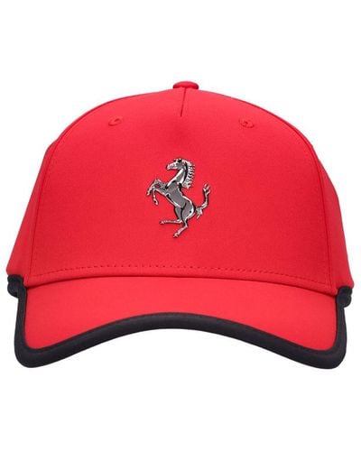 Ferrari Logo Stretch Polyester Baseball Cap - Red