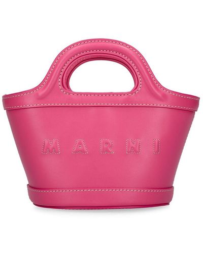 Marni Mikro Handtasche Aus Leder "tropicalia" - Pink