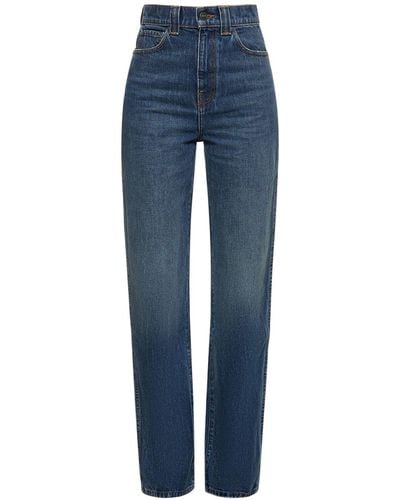 Khaite Jeans rectos con cintura alta - Azul
