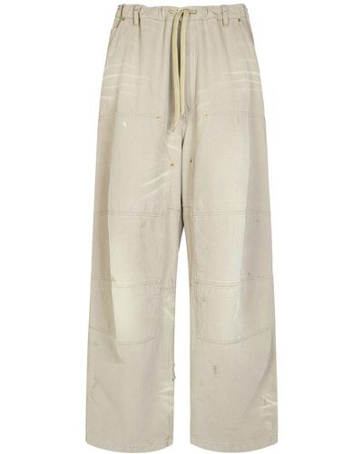 Balenciaga Double Knee Cotton Pants - Natural