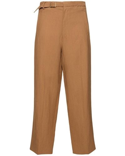 Zegna Pantalones de lino - Marrón