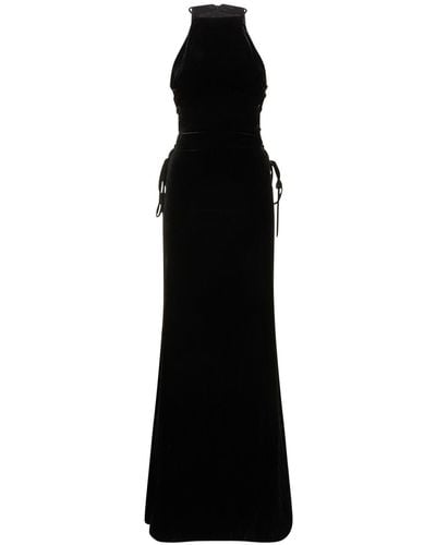 Alessandra Rich レースアップ ドレス - ブラック