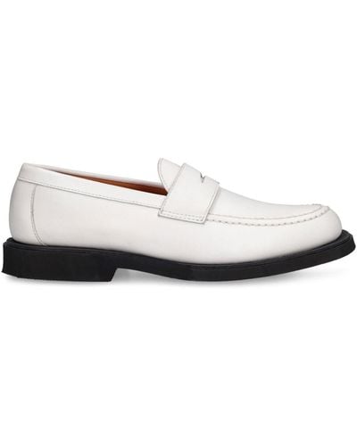 Sebago Ryan Rough Distressed Leather Loafers - White