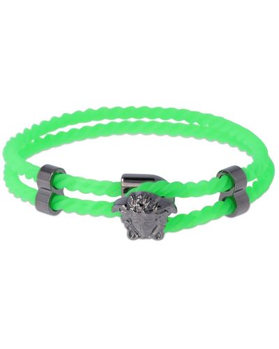 Versace Medusa Logo Double Wire Bracelet - Green