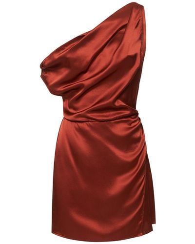 Reformation Vestido corto de satén de seda - Rojo