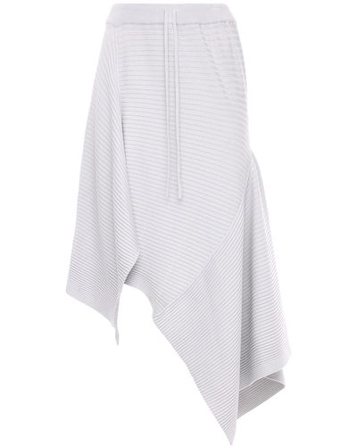 Marques'Almeida Asymmetric Viscose Blend Knit Midi Skirt - Gray
