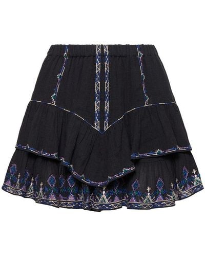 Isabel Marant Jocadia Ruffled Cotton Mini Skirt - Blue