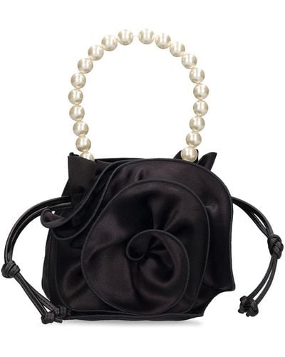 Magda Butrym Magda Satin & Leather Top Handle Bag - Black