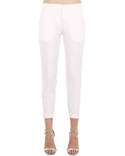Marco De Vincenzo Satin Side Band Cady Trousers - White