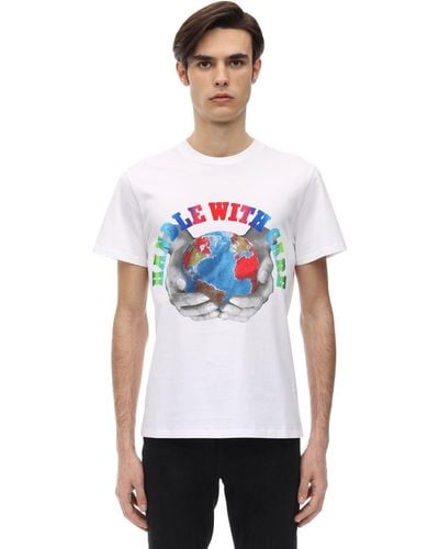 Stella McCartney Handle With Care Print Cotton T-shirt - White