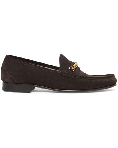 Tom Ford York Line Suede Loafers - Brown