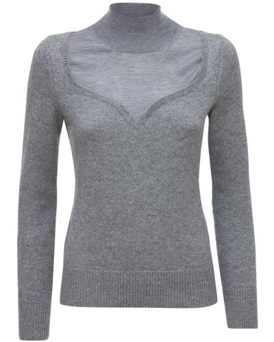Alexander McQueen Turtleneck Cashmere Knit Sweater - Gray