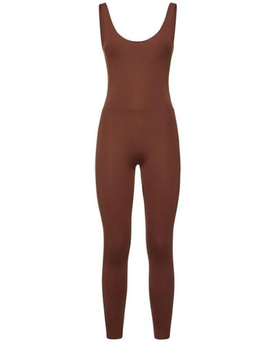 GIRLFRIEND COLLECTIVE The Scoop Back Seamless Unitard Jumpsuit - Brown
