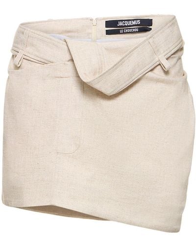 Jacquemus Jupe courte en toile la mini jupe bahia - Neutre