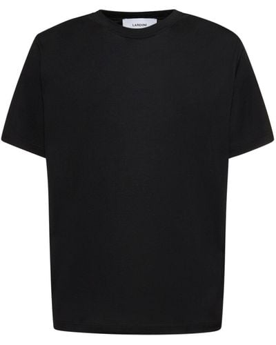 Lardini シルク&コットンtシャツ - ブラック