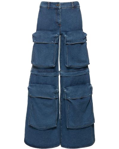 GIUSEPPE DI MORABITO Jeans cargo in denim di cotone / tasche - Blu