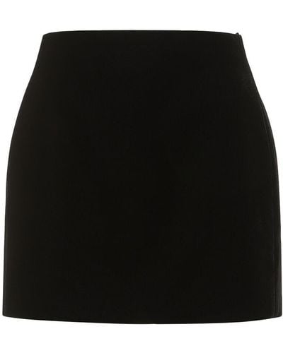 Wardrobe NYC Viscose Blend Velvet Mini Skirt - Schwarz