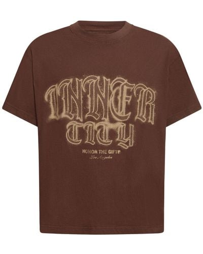 Honor The Gift C-fall Stamp Inner City Tシャツ - ブラウン
