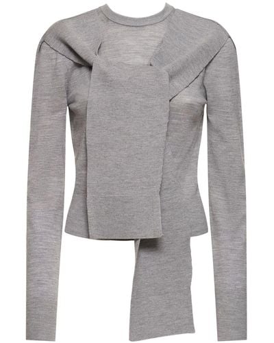 Jacquemus Le Pull Rica Wool Knit Sweater - Grey