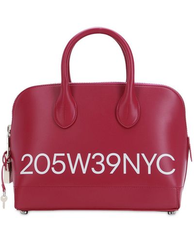 CALVIN KLEIN 205W39NYC Small Dalton Logo Printed Leather Bag - Red