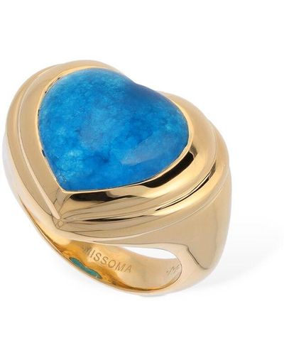Missoma Jelly Heart Gemstone Ring - Blue