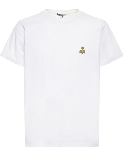 Isabel Marant Camiseta De Jersey De Algodón Con Logo - Blanco