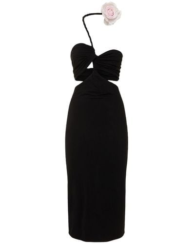Magda Butrym Jersey Draped Cutout Midi Dress - Black