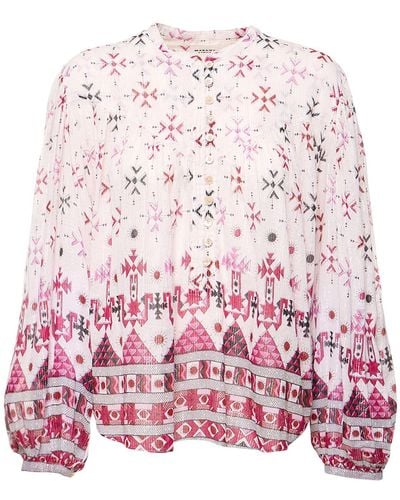 Isabel Marant Salika Floral Long Sleeve Shirt - Pink