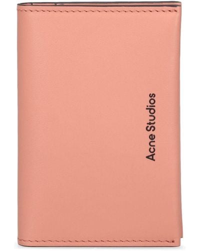 Acne Studios レザーカードホルダー - ピンク