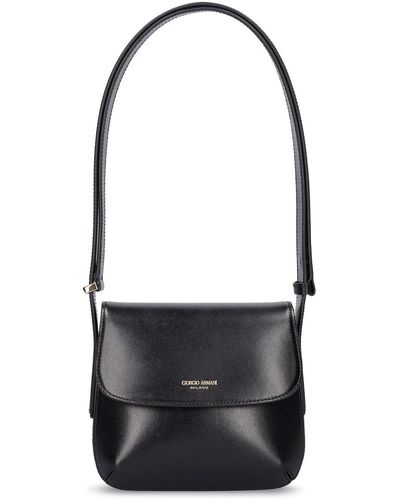 Giorgio Armani La Prima Leather Shoulder Bag - Black