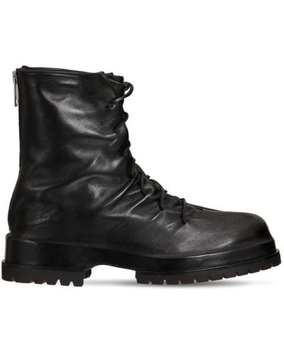 424 Wrapped Leather Lace-up Boots - Black