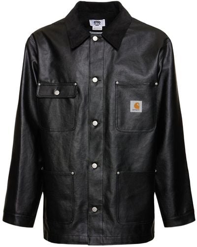 Junya Watanabe Carhartt Logo Cotton Blend Casual Jacket - Black