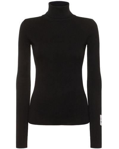 Moschino Cotton Knit Turtleneck Jumper - Black