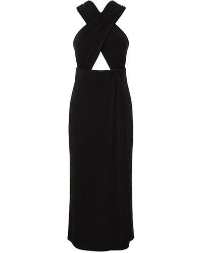 ANDAMANE Maeva Halter Neck Jersey Midi Dress - Black