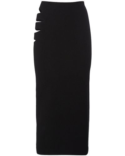 ALESSANDRO VIGILANTE Viscose Blend Knit Midi Skirt - Black