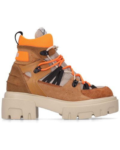 MSGM 60mm Suede Trekking Boots - Orange