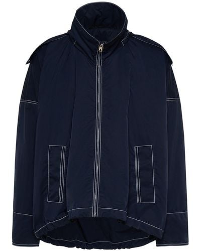 Bottega Veneta Tech Nylon Hooded Jacket - Blue