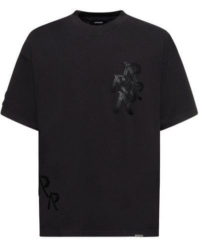 Represent Cotton T-shirt W/ Logo Appliqué - Black