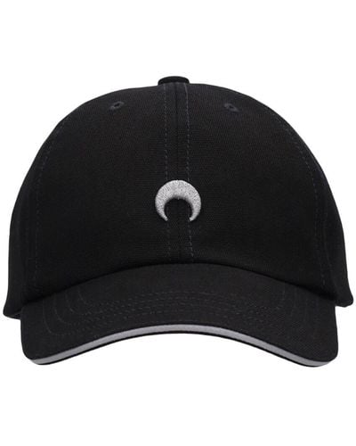 Marine Serre Cappello baseball in tela di cotone con logo - Nero