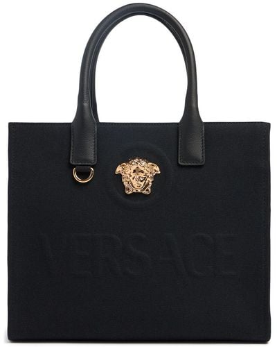 Versace Small Medusa Canvas Tote Bag - Black