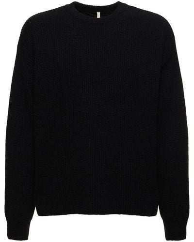 sunflower Air Wool Blend Rib Knit Sweater - Black