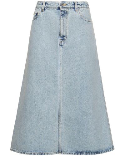 Totême Organic Cotton Denim Midi Skirt - Blue